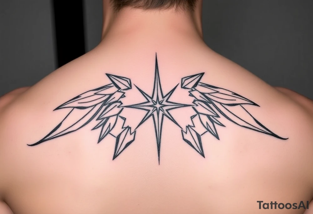 •	دمج تأثير غبار النجوم (stardust) حوالين الجسم أو الأجنحة، كأن التنين بيتفكك ويتكون من النجوم tattoo idea