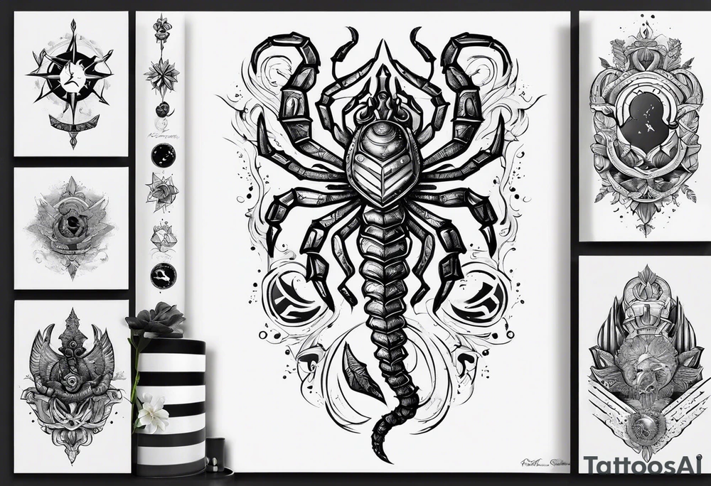 Scorpio sign astro original but beautiful tattoo idea