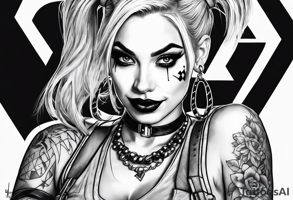 Harley Quinn sitting tattoo idea