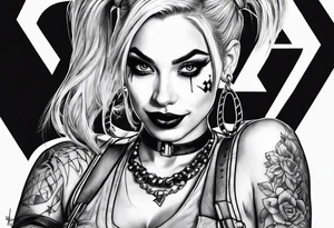 Harley Quinn sitting tattoo idea