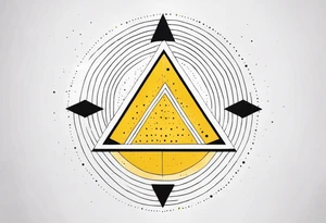 simple sunshine made of black dots with triangles and circles tattoo idea