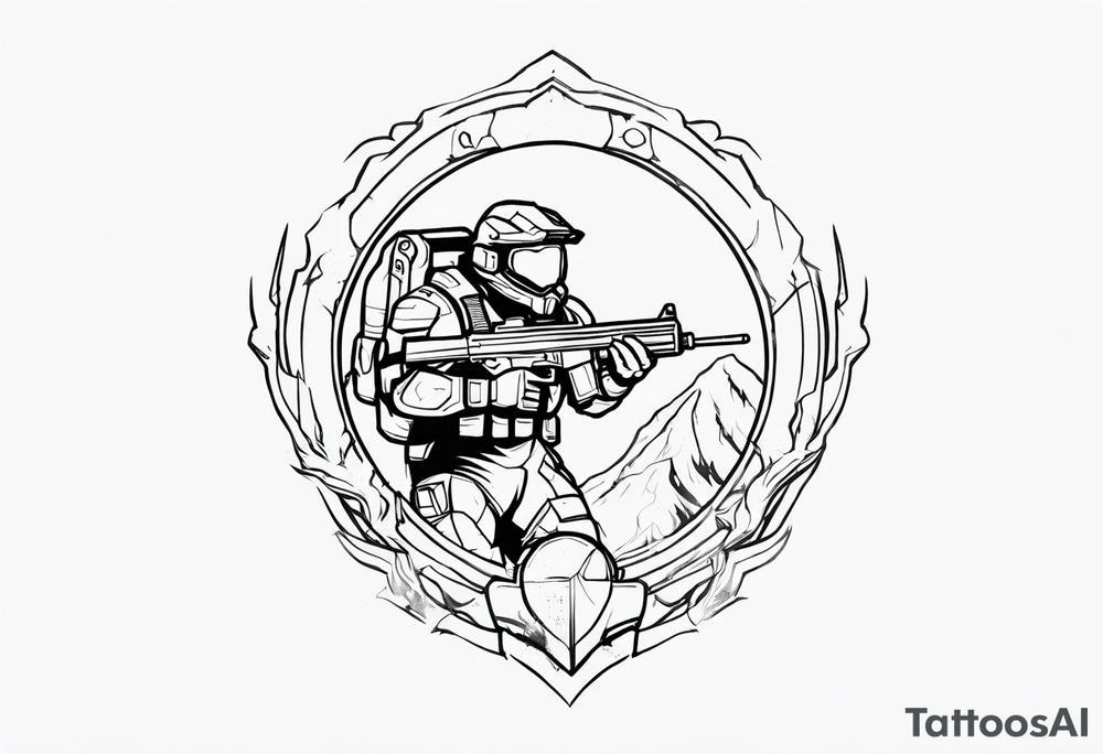 Halo 3 Marine reaching for the sky tattoo idea tattoo idea