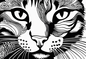 right side profile of a cat face tattoo idea