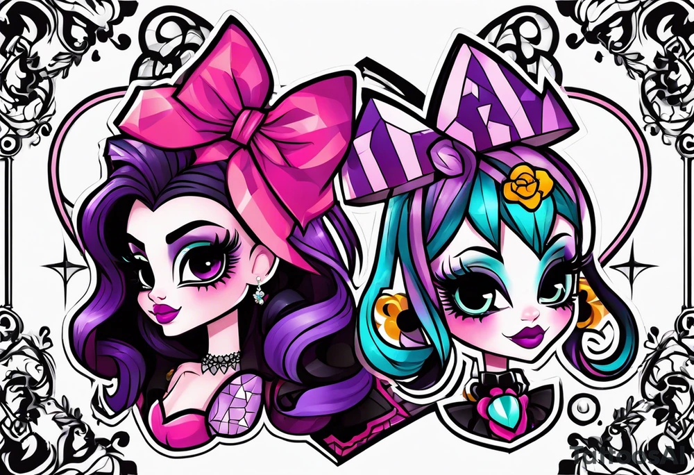 Clawd and Draculaura monster high tattoo idea