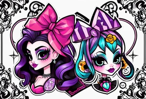 Clawd and Draculaura monster high tattoo idea