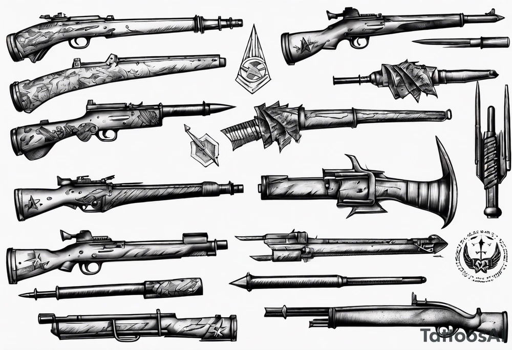 m1 grand ww2 weapon tattoo idea