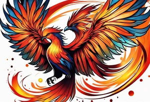 little pheonix in fire tattoo idea