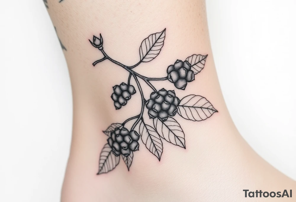 Eyropean wildberry pland and peanut tattoo idea