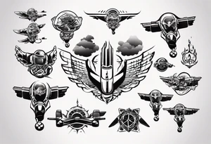 skydiving, shooting guns tattoo idea