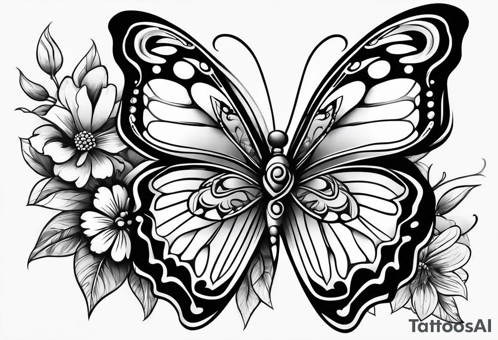 Thin butterfly tattoo idea