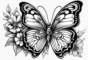 Thin butterfly tattoo idea
