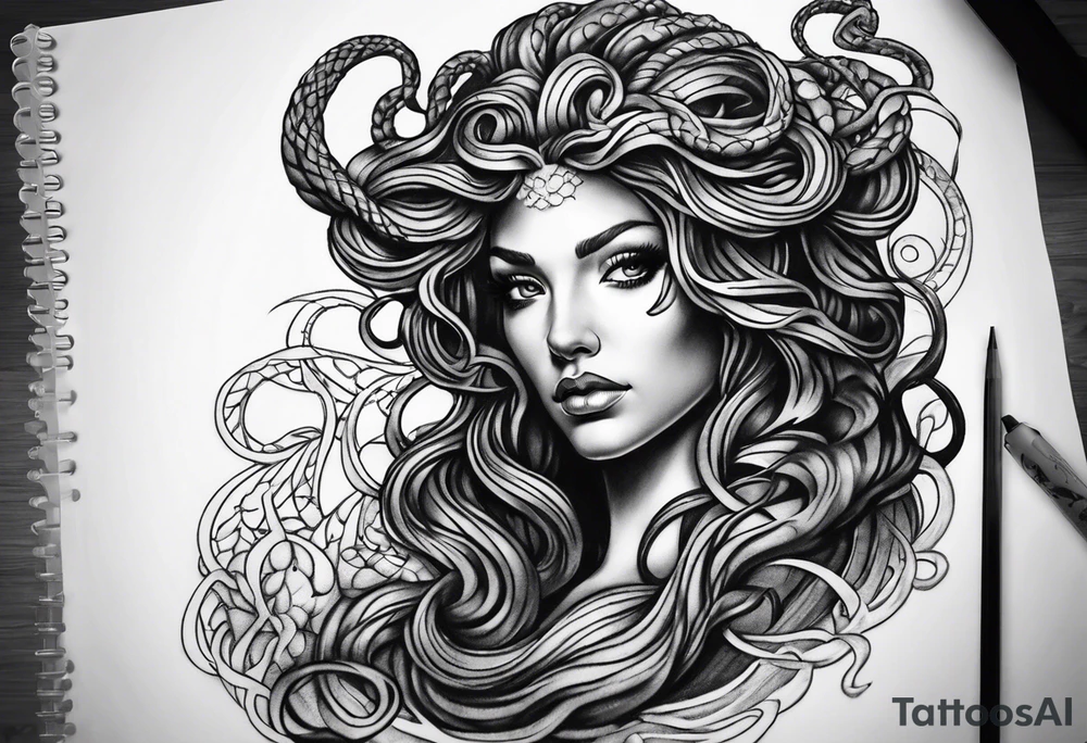 Dark, evil, medusa tattoo idea