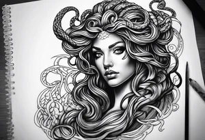 Dark, evil, medusa tattoo idea
