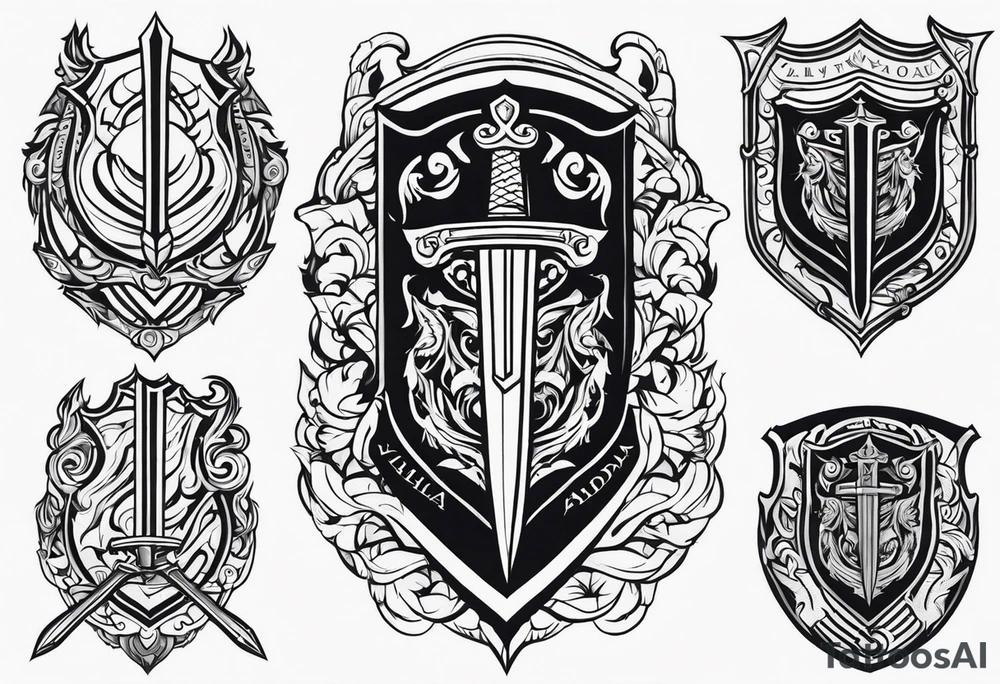 Valhalla
sword shield armour tattoo idea