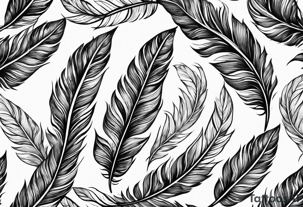 leaves that look like feathers tattoo idea