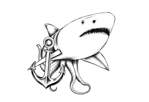 Hammerhead shark,anchor,octopus. tattoo idea