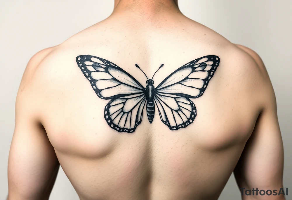 Butterfly that says she stayed tattoo idea