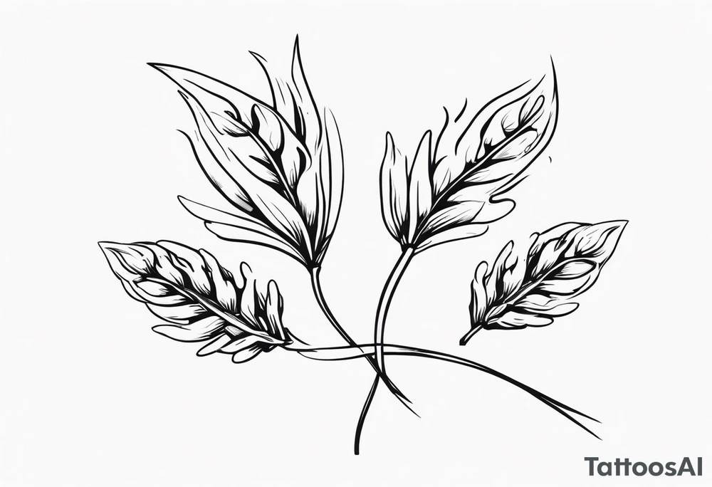 Oak tree leaves with wheat stalks wrapped in a ribbon tattoo idea Oak tree leaves with wheat stalks wrapped in a ribbon tattoo idea