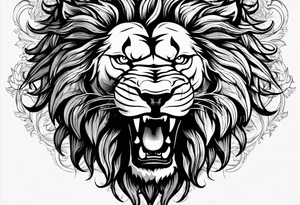angry lion tattoo idea