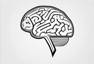 Picture of the outline of a brain with a letter I in it tattoo idea