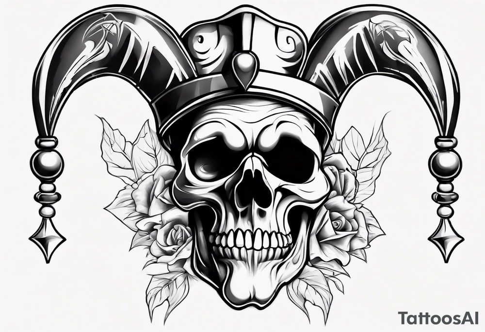 Court jester skull tattoo idea