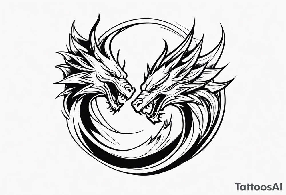 roaring dragons tattoo idea