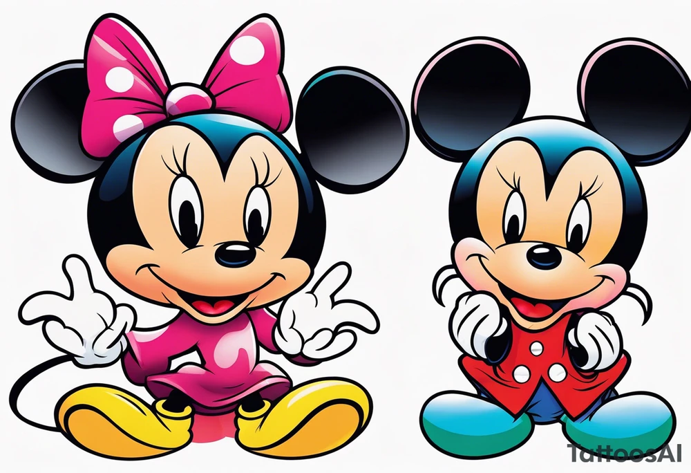 mickey and kuromi tattoo idea