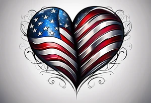 American flag insde of a heart tattoo idea