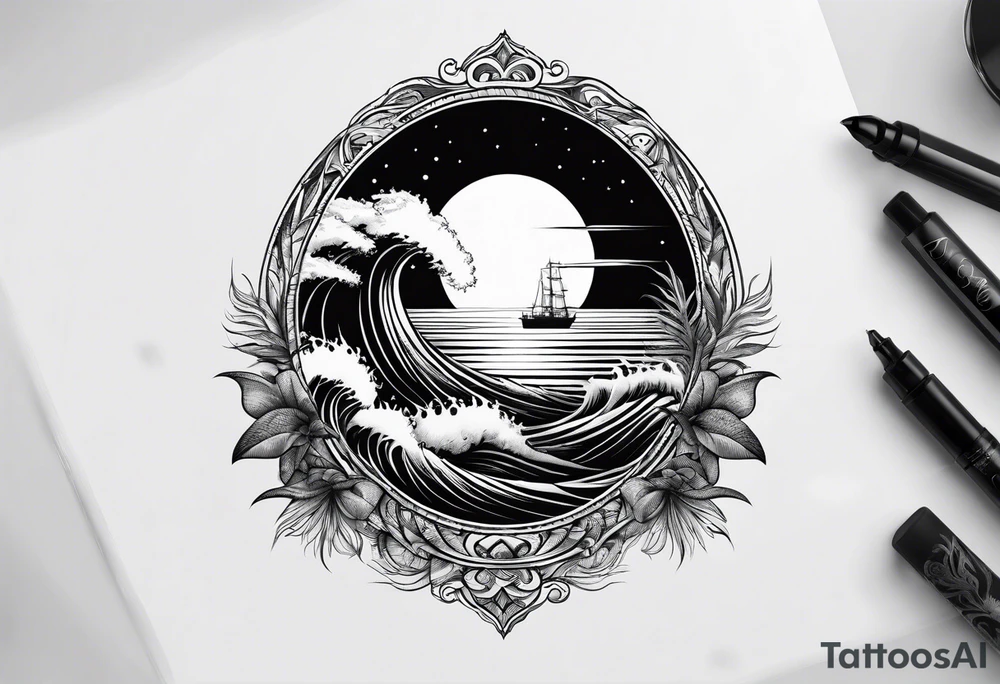 Sea scape tattoo idea