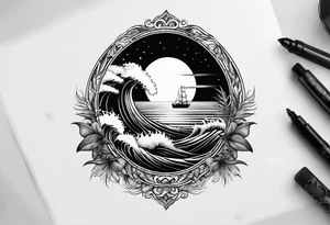 Sea scape tattoo idea