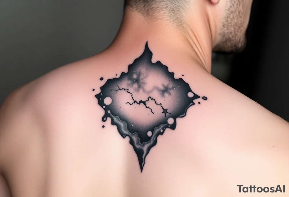 Beautiful and epic 3d milky way that appears to be coming out of the skin tattoo idea