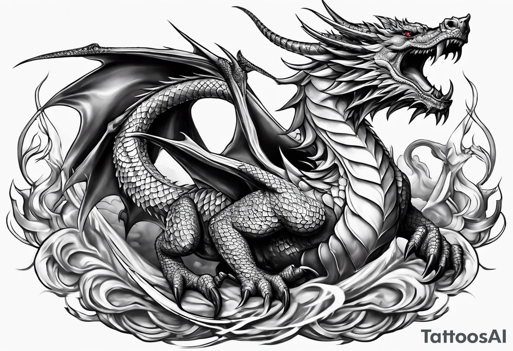 Drache mit ganzen Körper tattoo idea