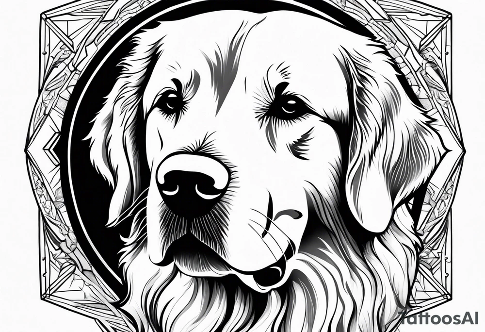 golden retriever tattoo idea