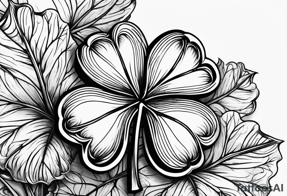 one single three leaf clover on a vine tattoo idea