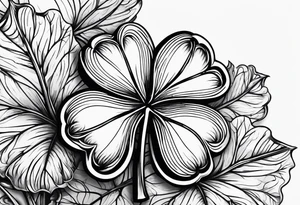 one single three leaf clover on a vine tattoo idea
