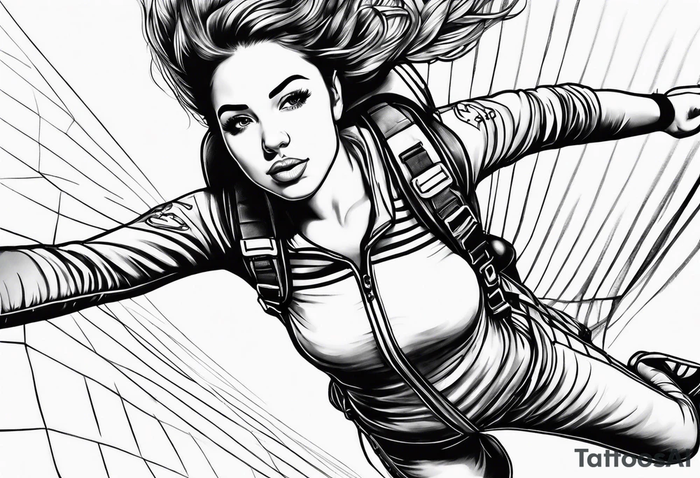 Girl skydiving tattoo idea