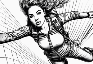 Girl skydiving tattoo idea
