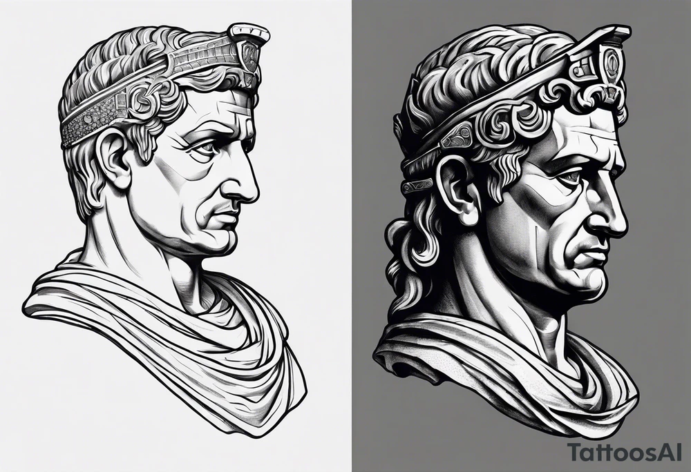 Roman empire, sleeve, Caesar tattoo idea