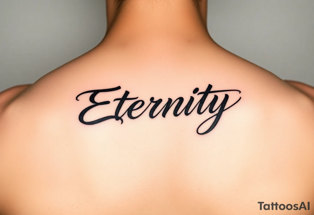 Eternity in elegant font Japanese style tattoo idea