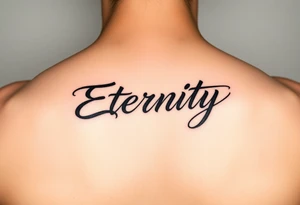 Eternity in elegant font Japanese style tattoo idea