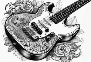 Skull bass guitar tattoo idea