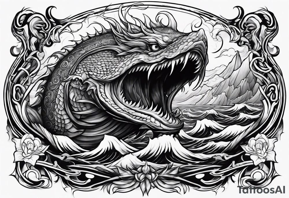 Menacing leviathan tattoo idea