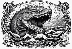 Menacing leviathan tattoo idea