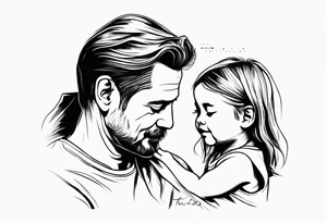 little girl with her dad for memorial of her father tattoo idea