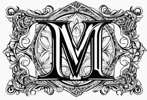 Letter M into a gothic 
style tattoo idea