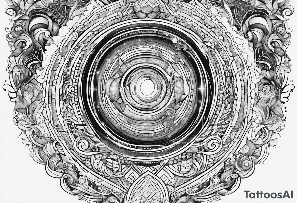 Fine line small wormhole tattoo idea