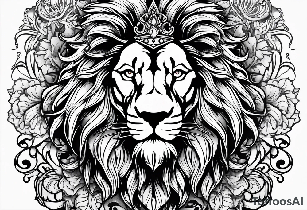 gothic lion tattoo idea