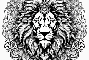 gothic lion tattoo idea