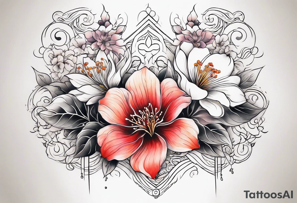 FLowers on front neck tattoo idea