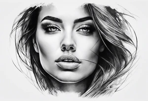 woman face side on. face at the top starts to morph into a city tattoo idea